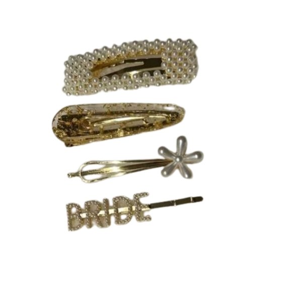 New 4 Golden Beautiful Bride‎ Hairclips Set. Fashion Accessories. - Picture 1 of 16